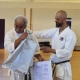 Mestre Pedro visivelmente emocionado com a homenagem.